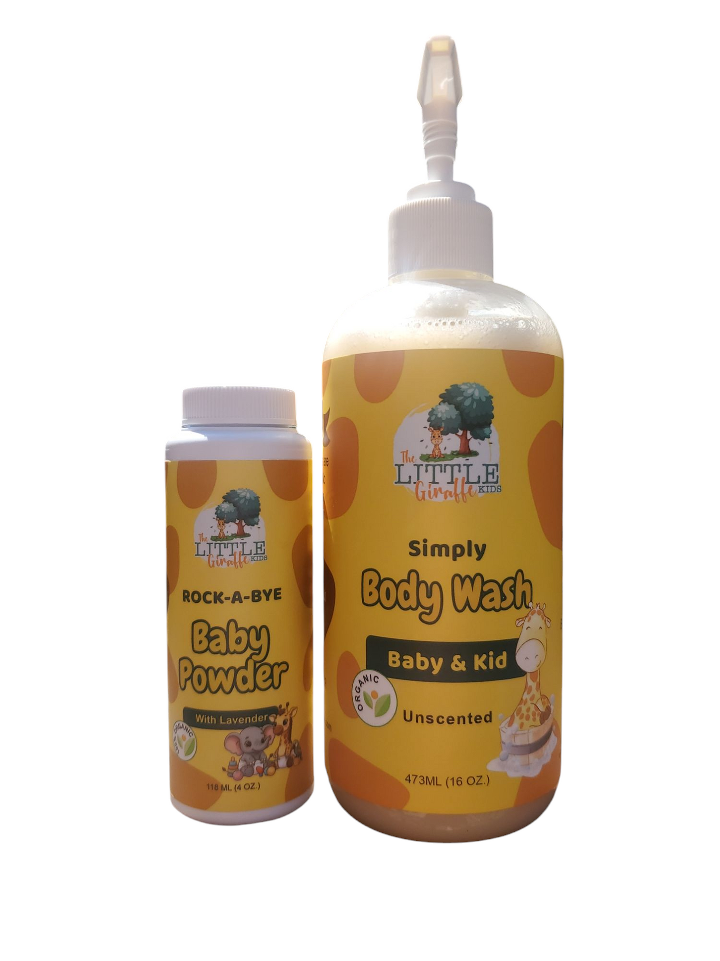 Herbal baby powder and Organic body wash combination pack