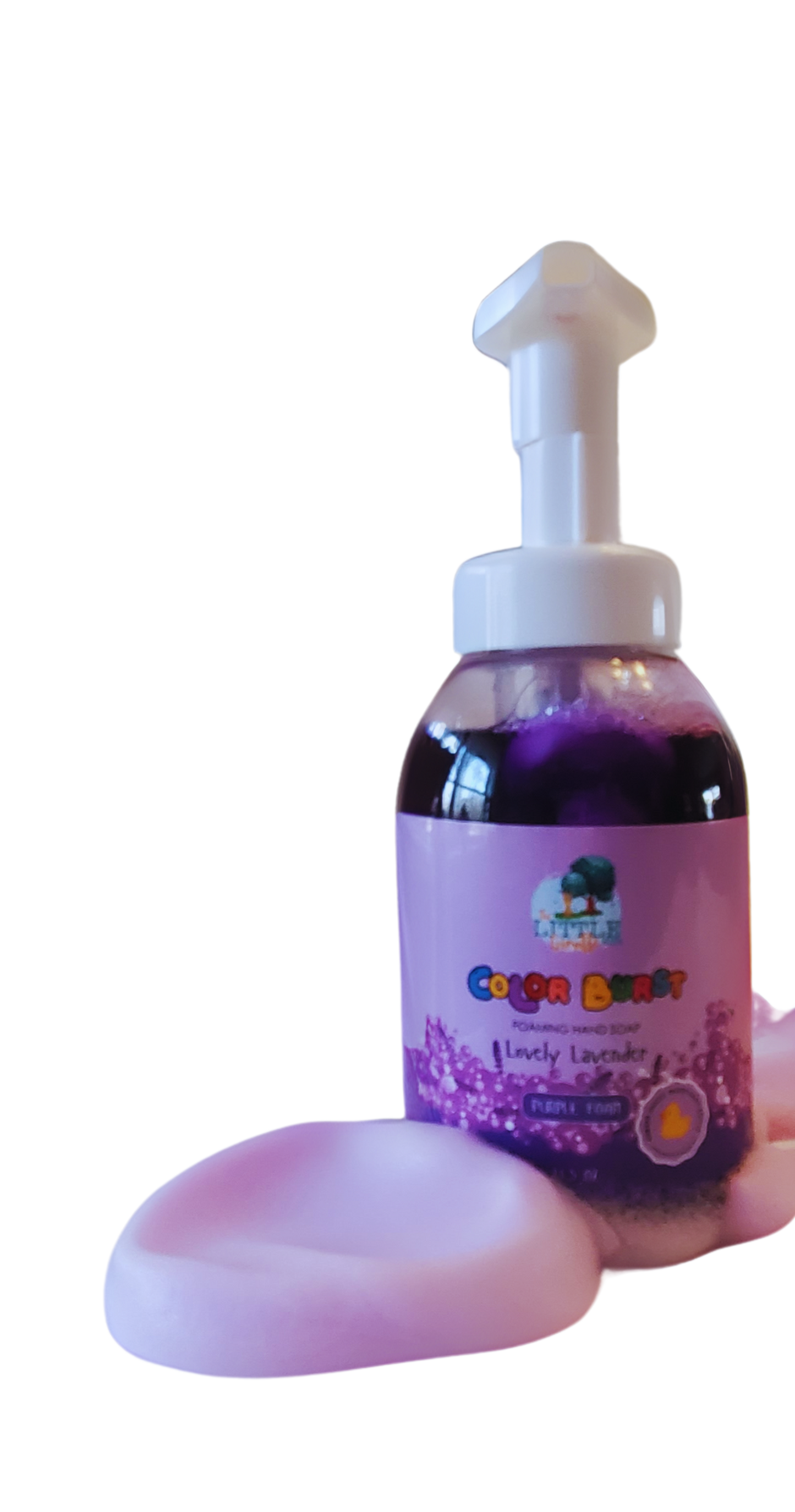 Organic, Colorful Foaming Hand Soap for Kids. Purple Foam. Lavender Fragrance.