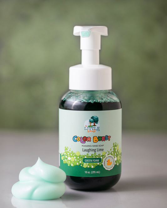 Non-toxic Colorful Foaming Hand Soap for Kids. Green Foam. Lime Scented