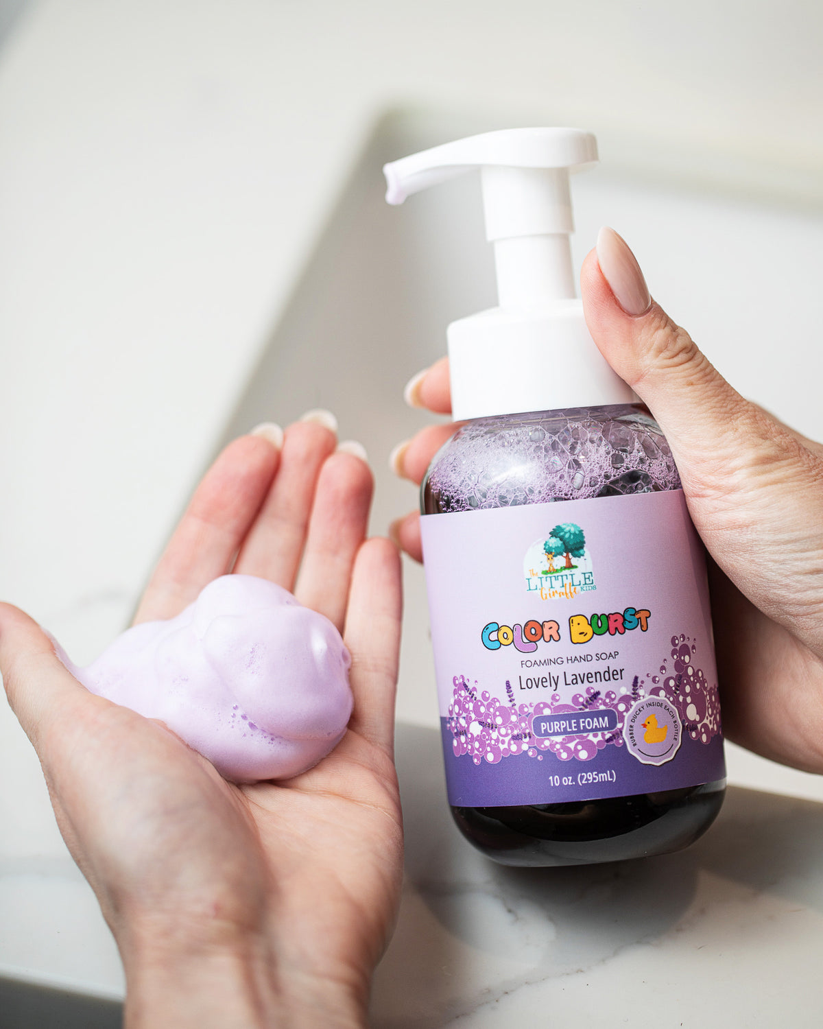 Non-toxic Colorful Foaming Hand Soap. Purple Foam Lavender Scented
