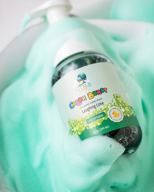Non-toxic Colorful Foaming Hand Soap for Kids. Green Foam. Lime Scented