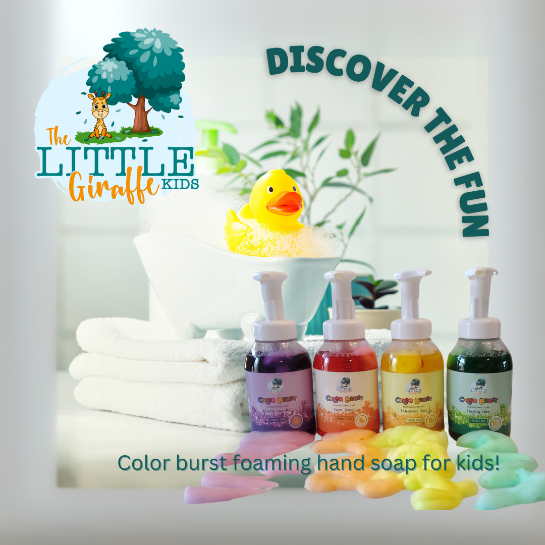 Organic, Colorful Foaming Hand Soap for Kids. Purple Foam. Lavender Fragrance.