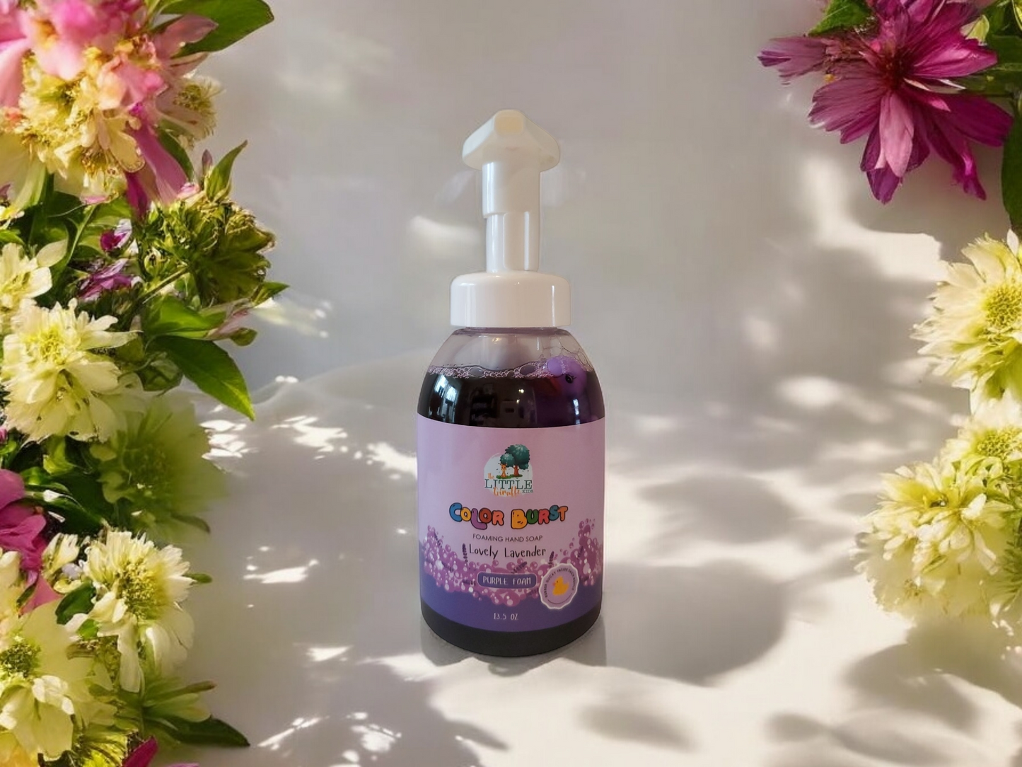 Organic, Colorful Foaming Hand Soap for Kids. Purple Foam. Lavender Fragrance.