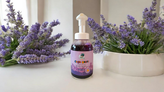 Organic, Colorful Foaming Hand Soap for Kids. Purple Foam. Lavender Fragrance.